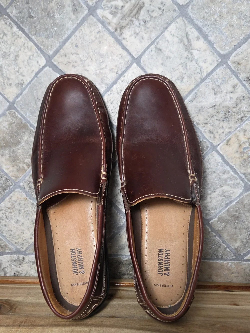 Johnston & Murphy Men's Fowler Venetian Loafer 25-8343 Mahogany 11 M
